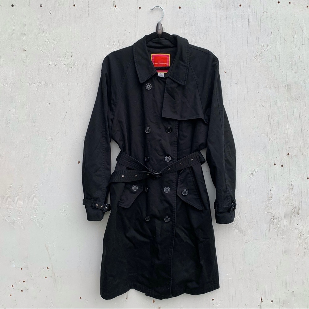 Isaac Mizrahi Target Black Double Breasted Trench